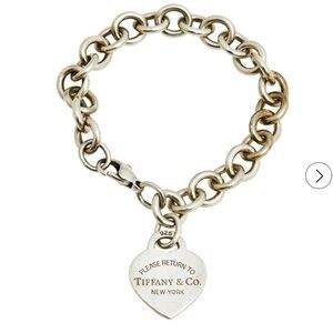Tiffany & Co. Silver Chain Bracelet with Heart Pendant